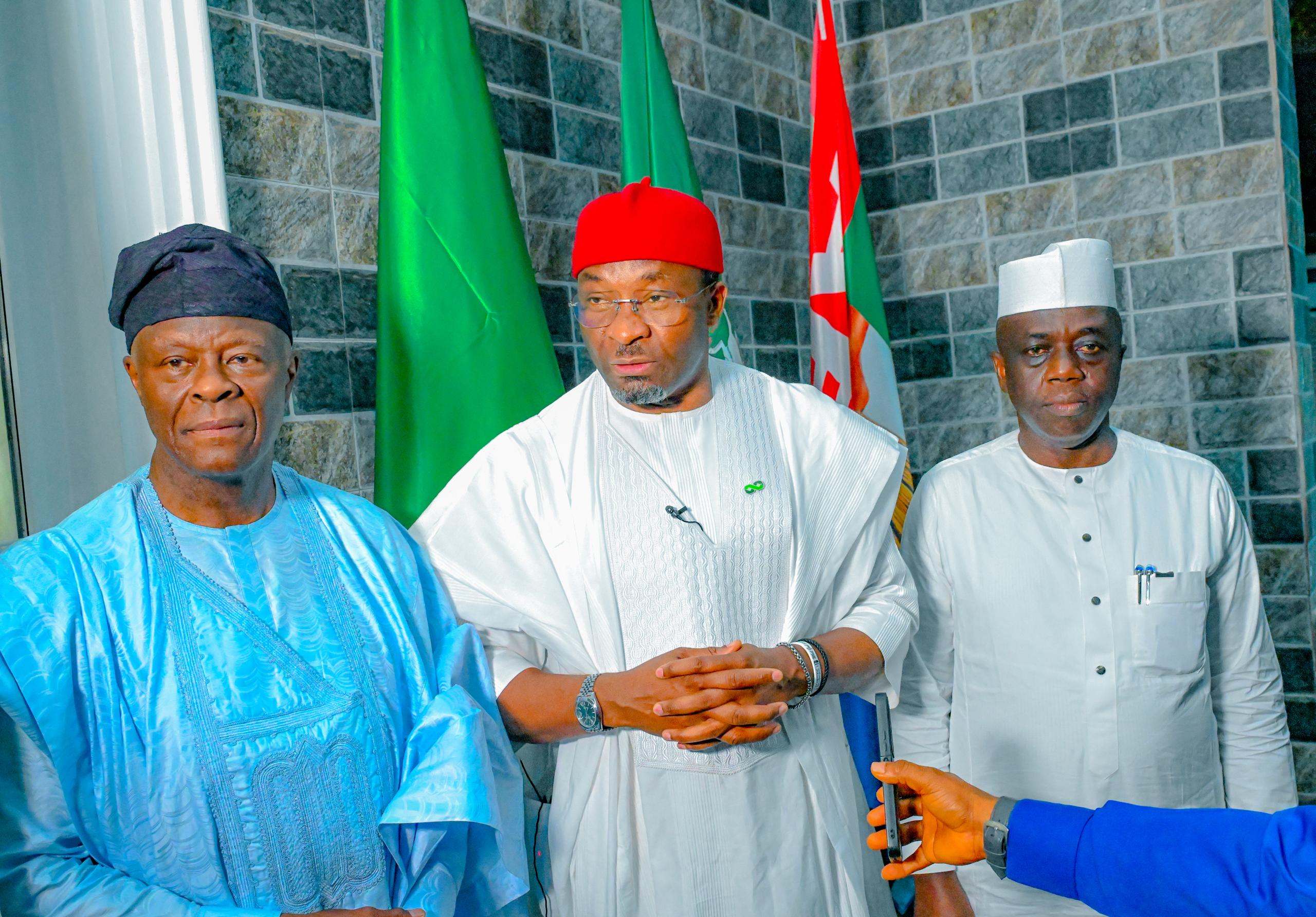 From L–R (Minister of finance), Wale Edun, (Deputy speaker), Benjamin Kalu, Accountant General of the Federation,
