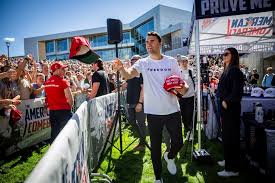 Charlie Kirk during the event at Utah before the shooting