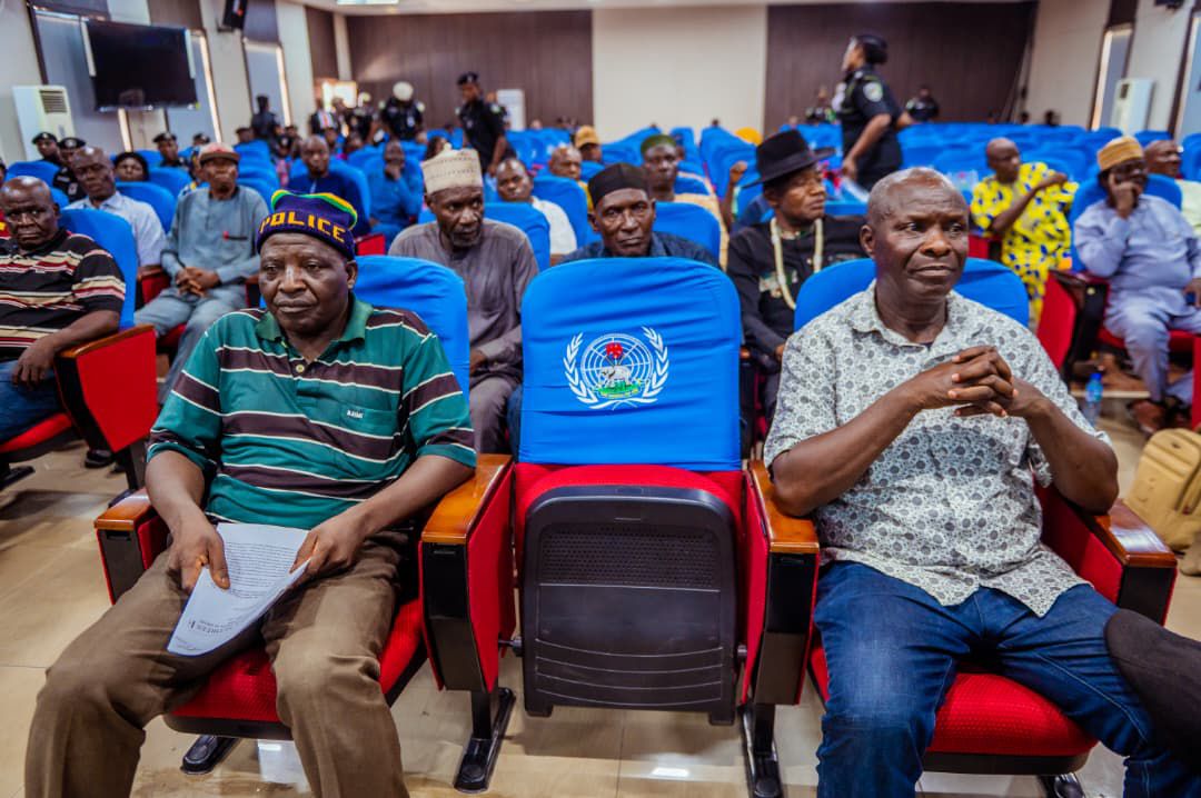 Some retired police officers at the meeting