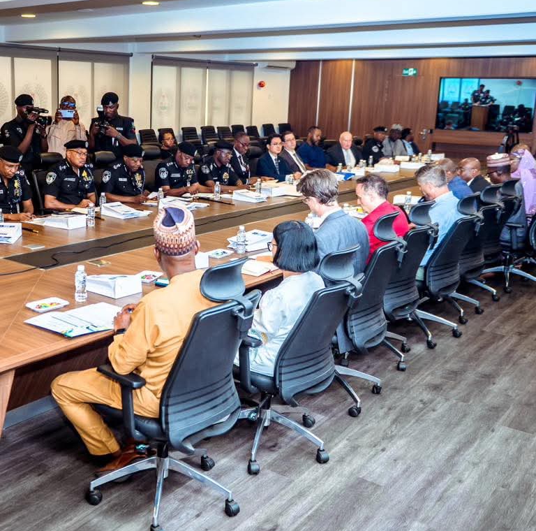 representatives of the United Nations Development Programme, UN Women, the British High Commission, and delegations from Germany, Spain, and Slovakia, during a stakeholders meeting with the inspector general of Police Force.